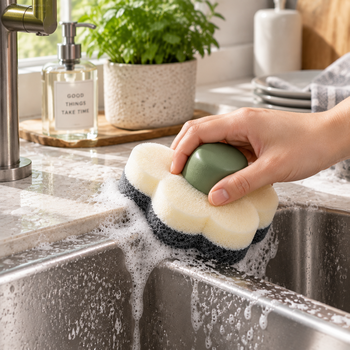 GripEase Ergonomic Grip Cleaning Sponge