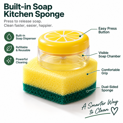 SoapMate Press-to-Dispense Kitchen Cleaning Sponge