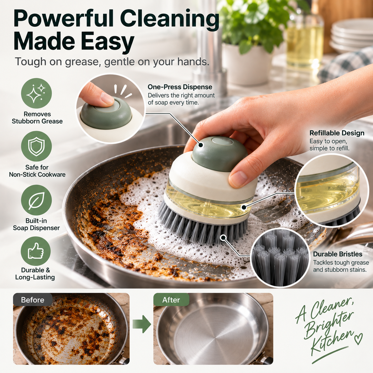 ScrubMate 2-in-1 Soap Dispensing Dish Scrubber
