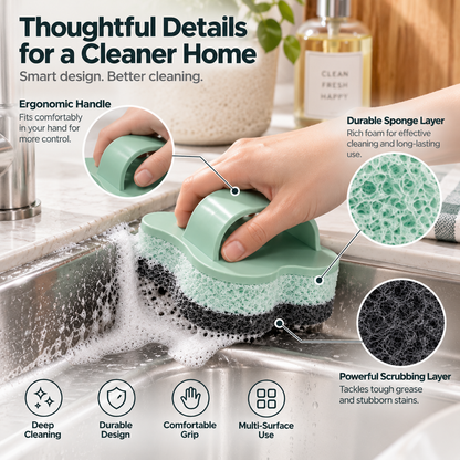 GripScrub Ergonomic Handle Cleaning Sponge
