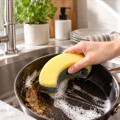 Ergonomic Dual-Layer Kitchen Scrub Sponge
