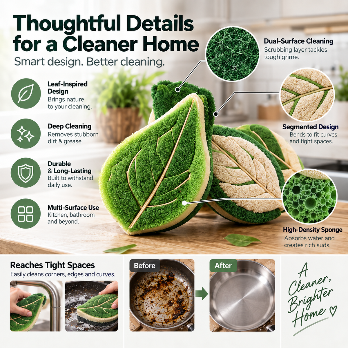 LeafLuxe Leaf-Shaped Cleaning Sponge