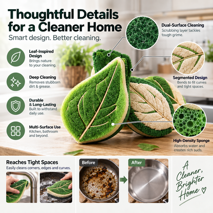 LeafLuxe Leaf-Shaped Cleaning Sponge
