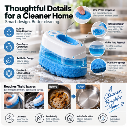 ScrubMate One-Touch Soap Dispensing Dish Scrubber
